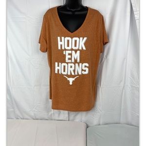 Longhorn Apparel Womens Texas Longhorns XL Orange V Neck T Shirt